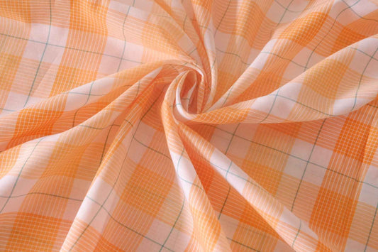 Apricot Mint Yarn-Dyed Cotton Check – 3.3 yd