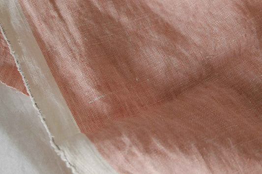 Dusty Rose Yarn-Dyed Pure Linen Fabric – 1.5 yd