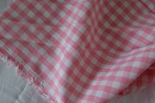 Washed Pink Gingham Yarn-Dyed Cotton – 2.2 yd