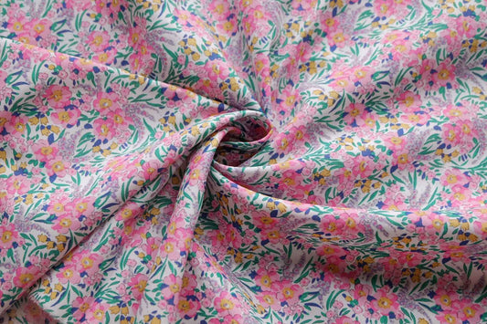 Pink Meadow Floral Cotton Poplin – 2.2 yd