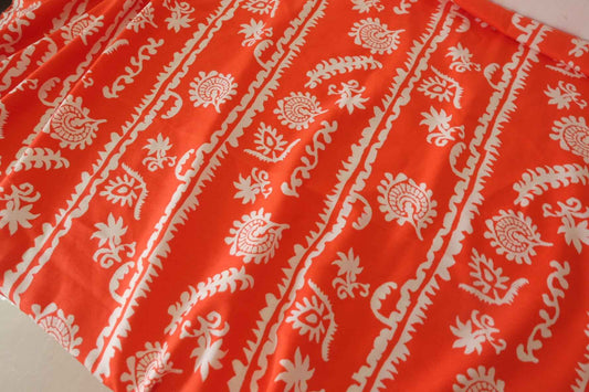 Orange Twill Rayon Challis — 3.28 yd