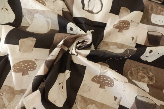 Neutral Kitchen Still Life Cotton Fabric – 1.9 yd