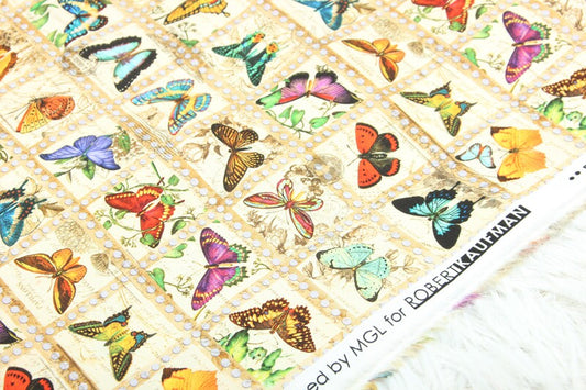 Vintage Butterfly Collage Cotton — 2.7 yd