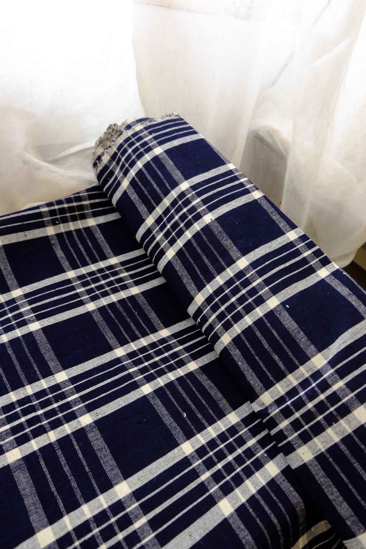 A002 Northern Graph: Black & White Check Tǔbù - 58.5cm Width - BUBBO