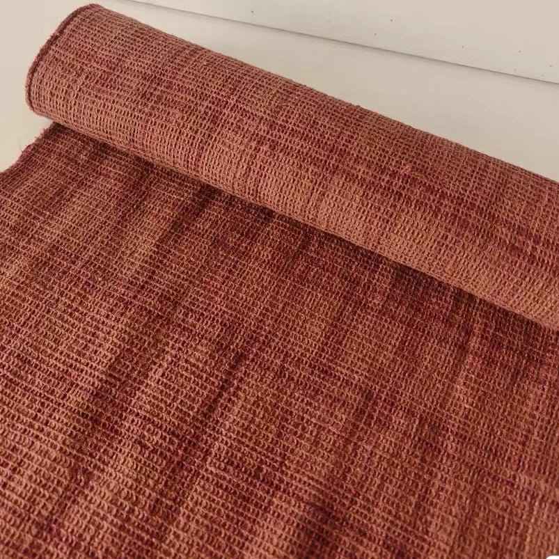 Brown Waffle Weave Southern Tǔbù – 2.4-Meter Length for Two Ready-to-Wear Scarves