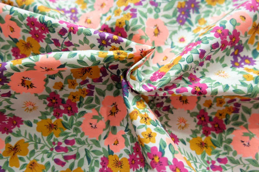 Floral Cotton Poplin – Spring Garden Print | 3.28 yds Cut