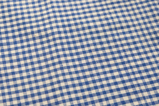 Indigo Gingham Tǔbù - 37cm Wide Vintage Check Fabric - BUBBO