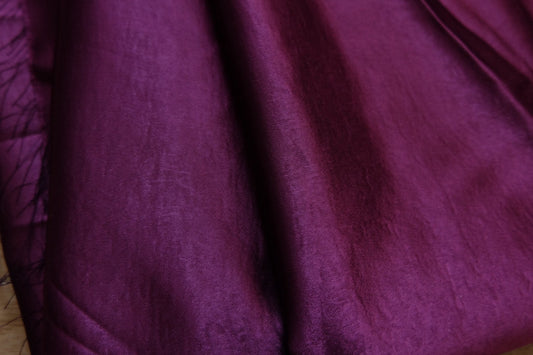Japanese Acetate Satin Fabric – Deep Kikyo Purple – 57” Wide – Sold by the Yard - BUBBO