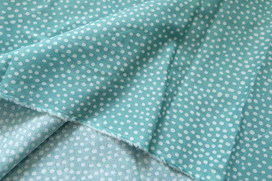 Mint Polka Dot Cotton Fabric – Crisp Hand, 1.6 yds - BUBBO
