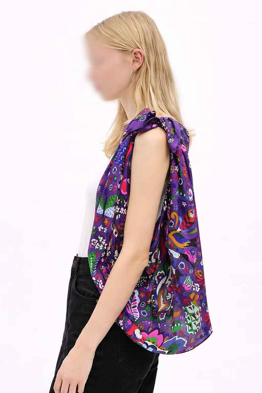 Oversized Printed Satin Scarf European Designer Deadstock | Approx. 47” × 47” - BUBBO