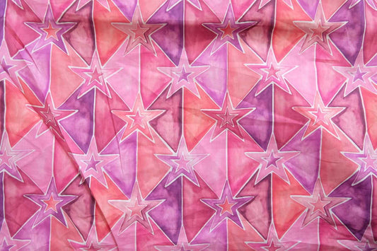 Pink Star Cotton Poplin — 1.0 yd