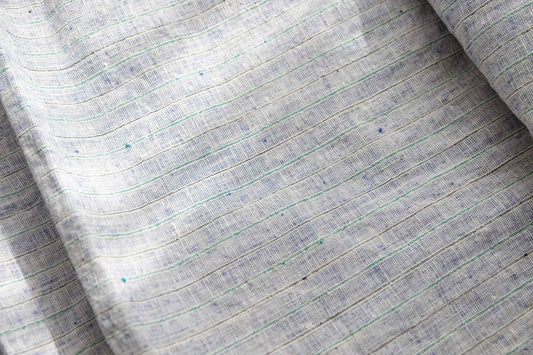 Southern Tǔbù: 'Denim Wash' Woven Stripe pre - washed - BUBBO