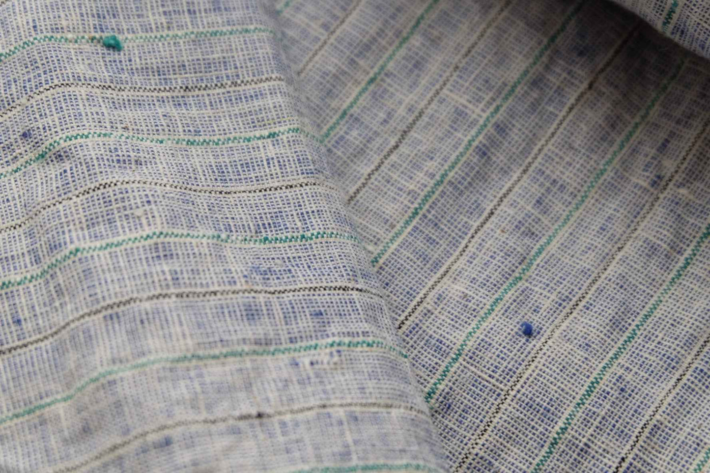 Southern Tǔbù: 'Denim Wash' Woven Stripe pre - washed - BUBBO