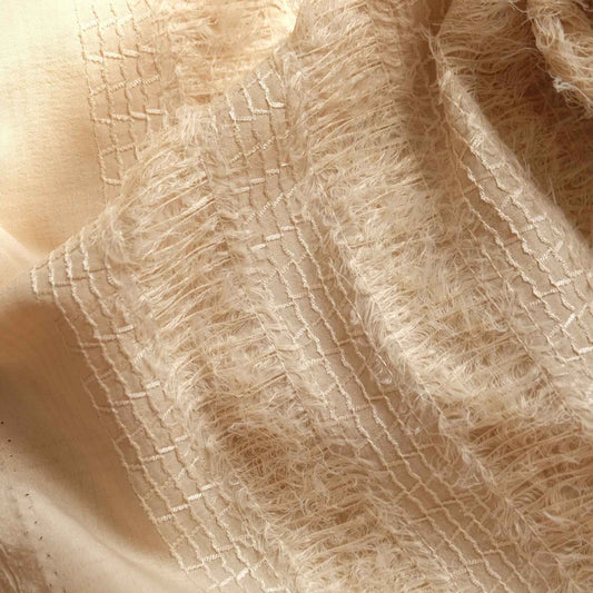Taupe Fringe Fashion Fabric – Statement Fabric for Mini Skirts & Sets (2.19 yds)