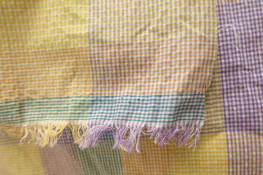 "The First Light" - Cooling, Textured Grid in Pastel Hues (Sold by the Yard) - BUBBO