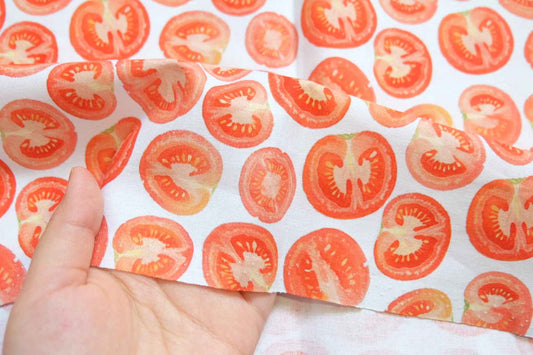 Tomato Slice Print Cotton Fabric – 100% Cotton, 2.2 Yards - BUBBO
