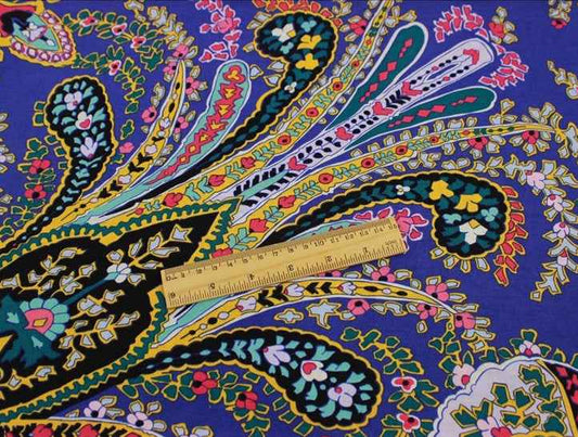 Vibrant Paisley Floral Cotton Fabric – Vera Bradley Deadstock | 3.3 Yards - BUBBO