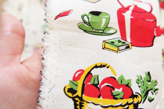 Vintage Kitchen Novelty Print Cotton - 1.25 Yard - BUBBO