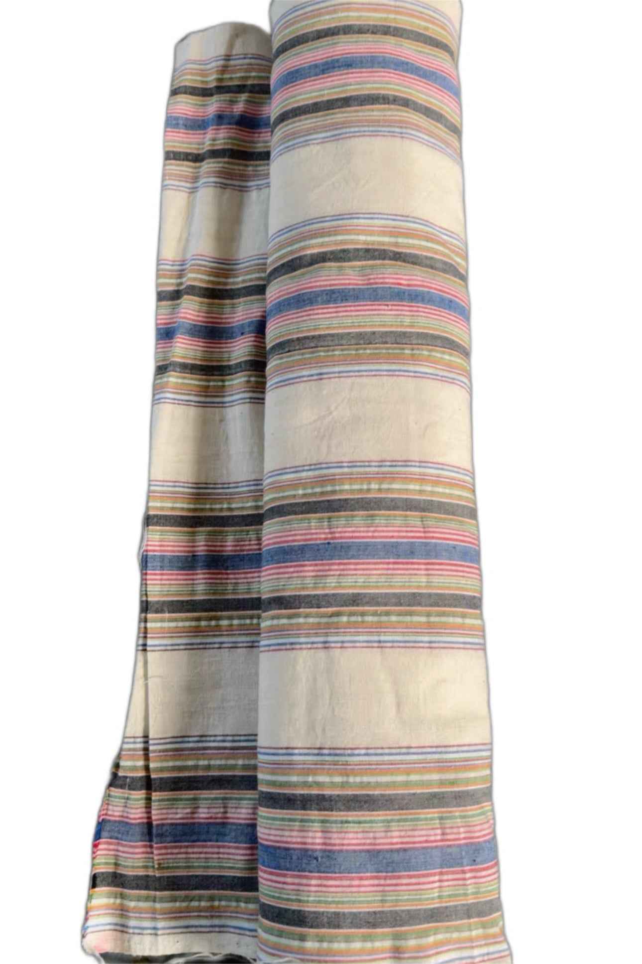 Vintage Shanghai 'Rainbow Stripe' Sheet Southern Fabric - 8-Meter Heritage Textile Roll