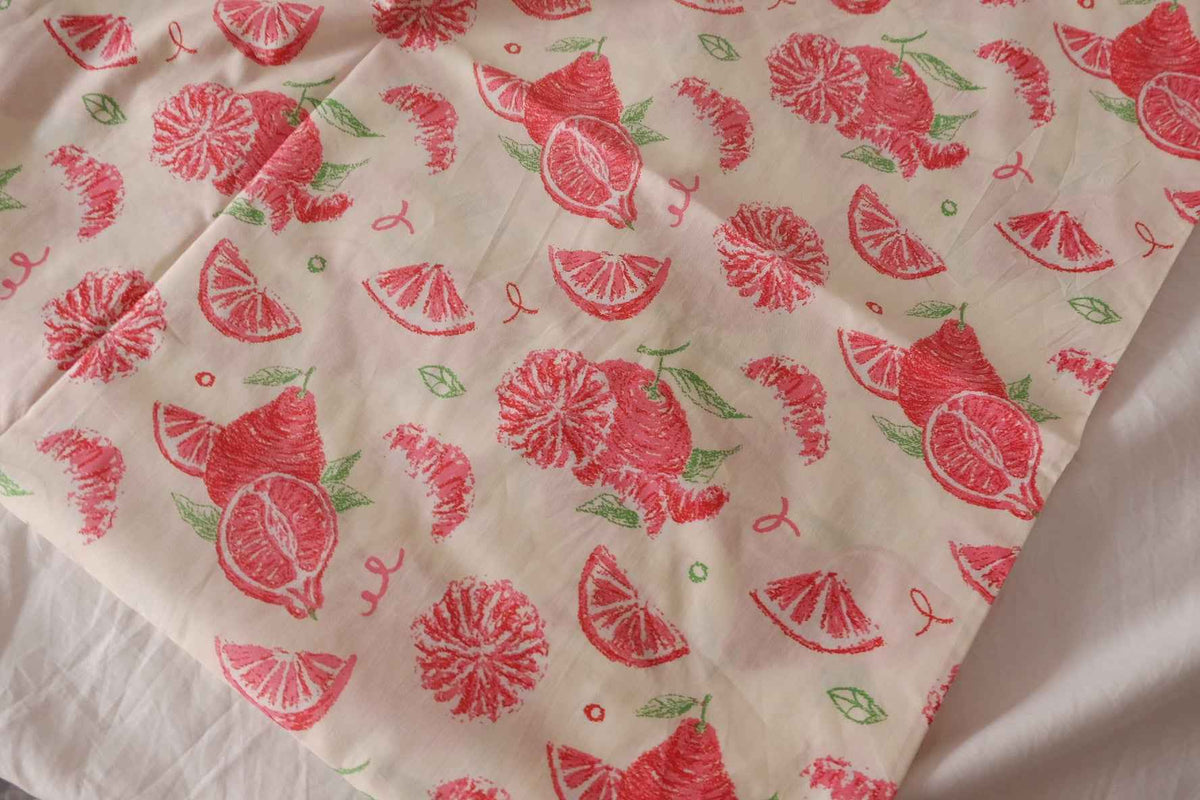 Red Citrus Cotton — 2.19 yd