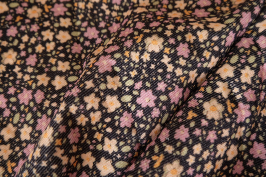 Vintage Wildflowers – Lightweight Cotton Floral Corduroy – 2.2 yd