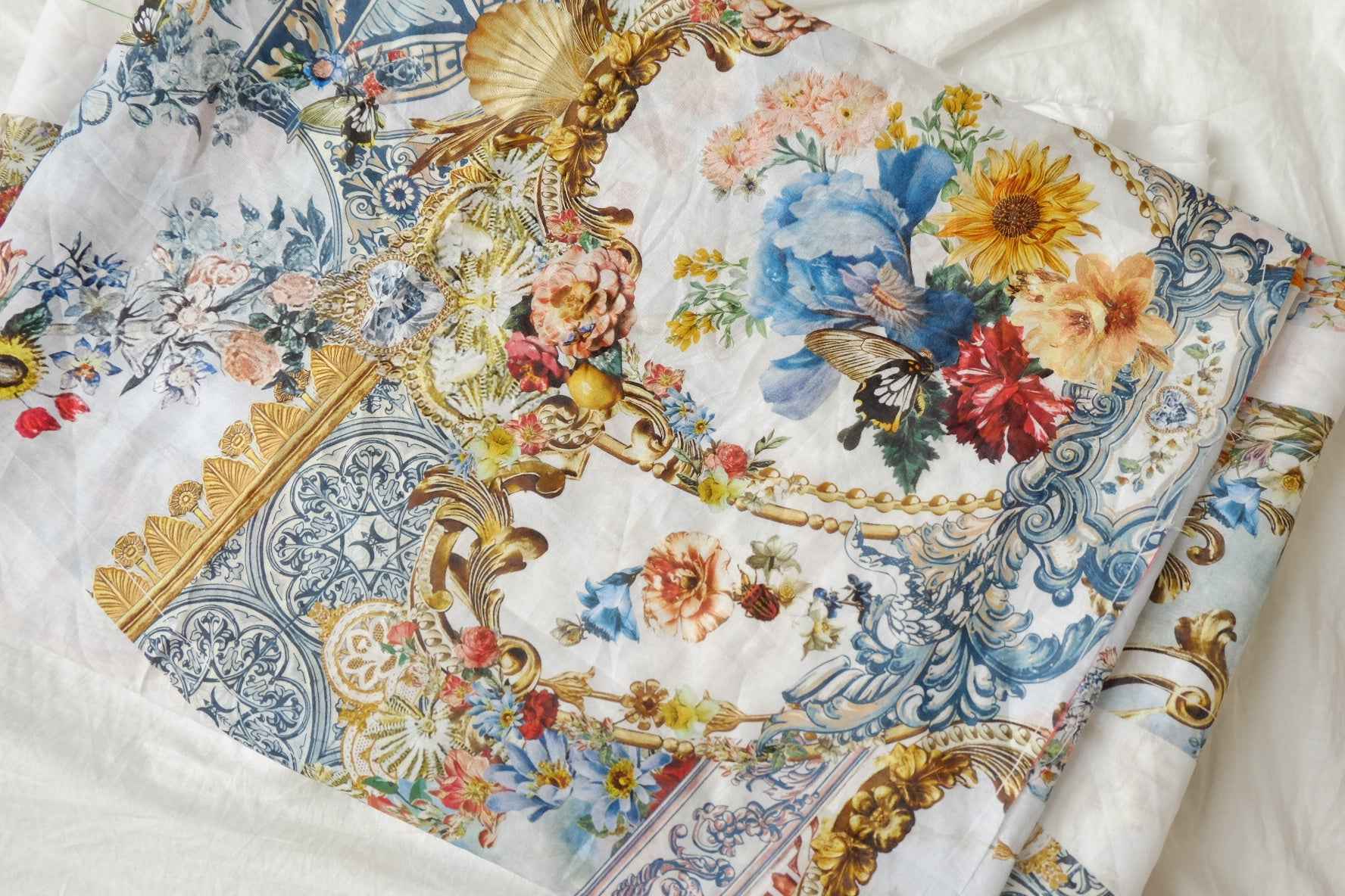 Designer Dress-Cut High-Count Cotton Panel Fabric - 4 yd