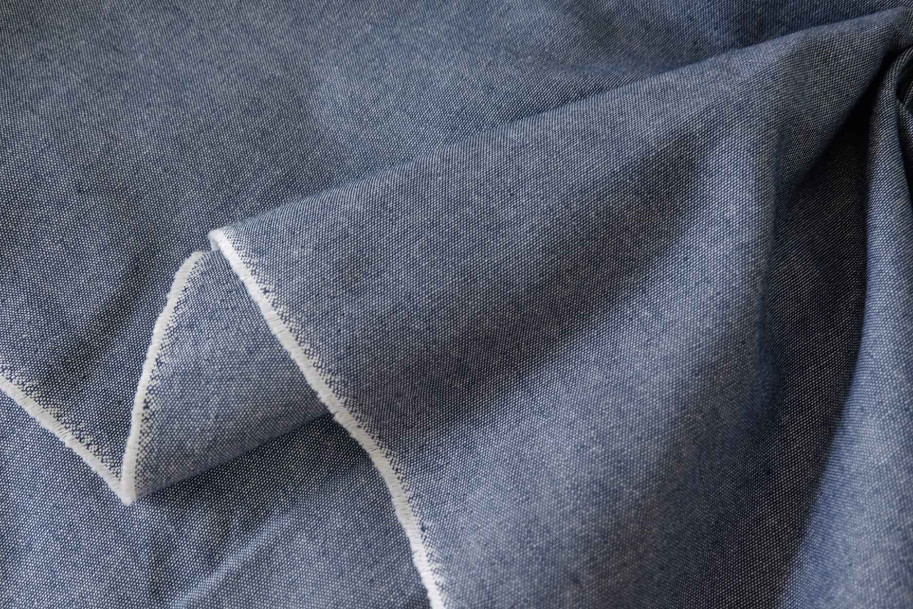Blue Linen Cotton Yarn-Dyed Denim – 1.6 yd