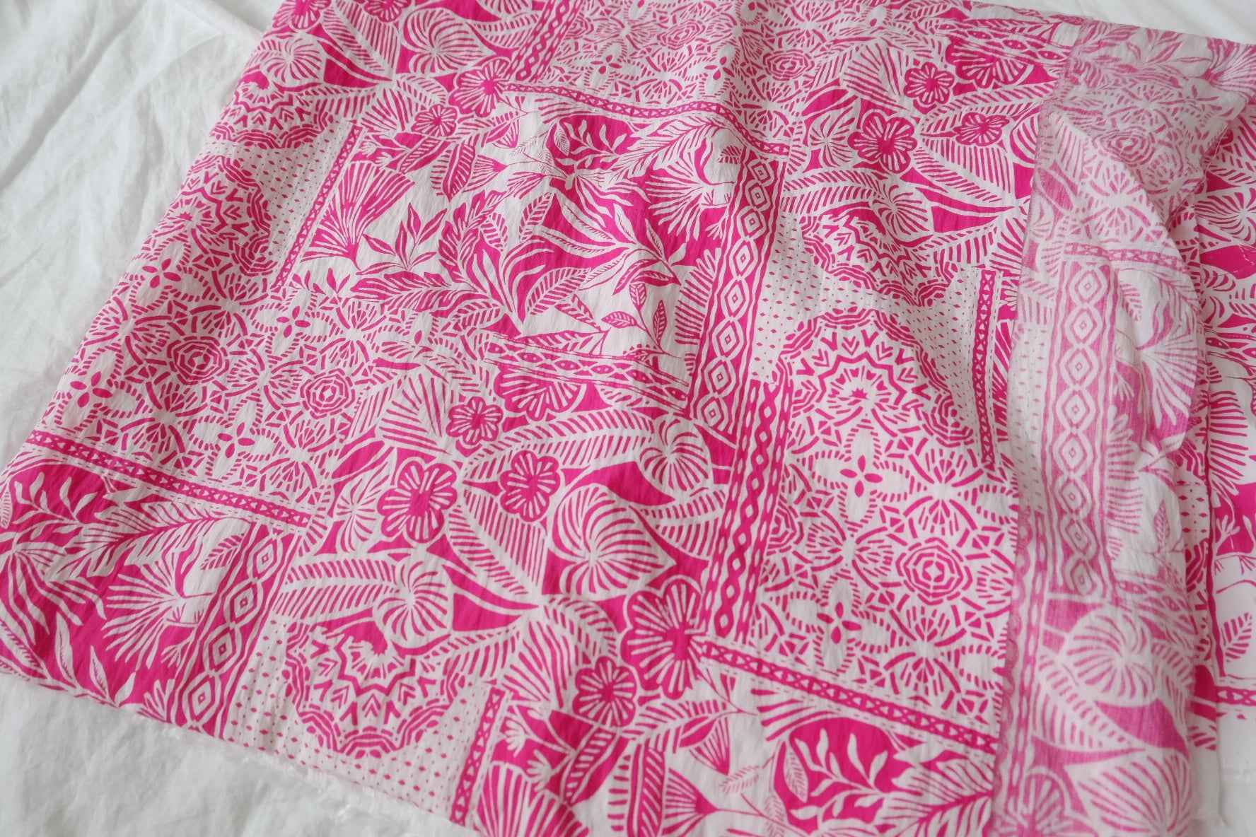 Pink Scarf-Print Tencel Fabric - 3.28 yd