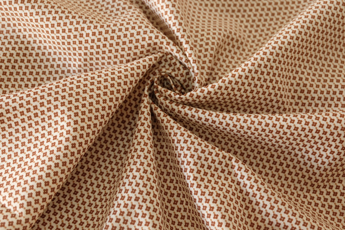 Quiet Brown Micro Floral Linen Cotton – 1.6 yd