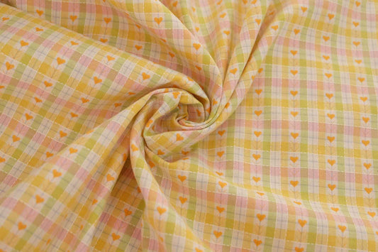 Pastel Heart Yarn-Dyed Cotton Jacquard – 2.2 yd