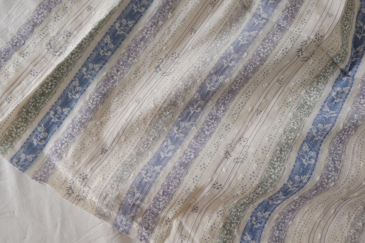 Soft Meadow Stripe Cut-Jacquard Cotton — 2.19 yd