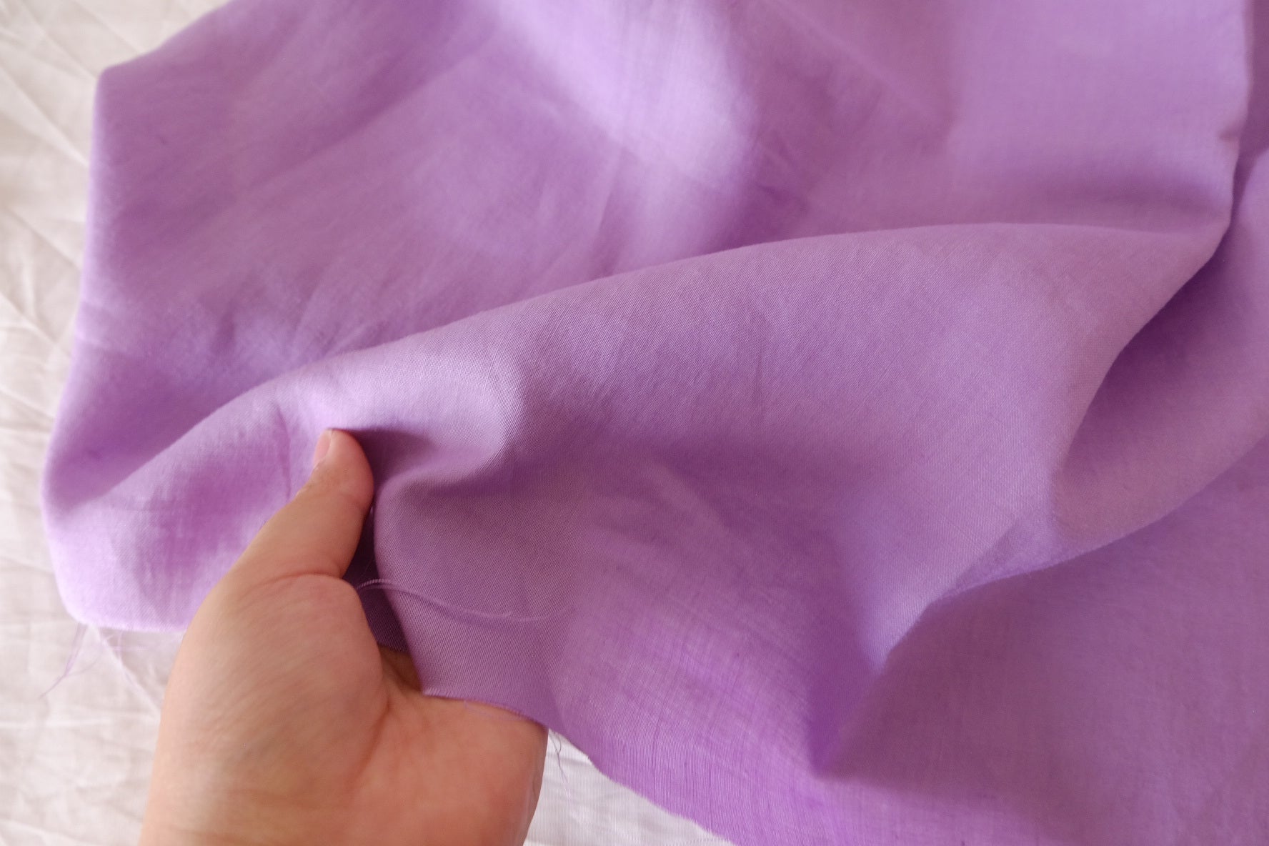 Lavender Lilac Sand-Washed Pure Linen Fabric – 2.19 yd Piece