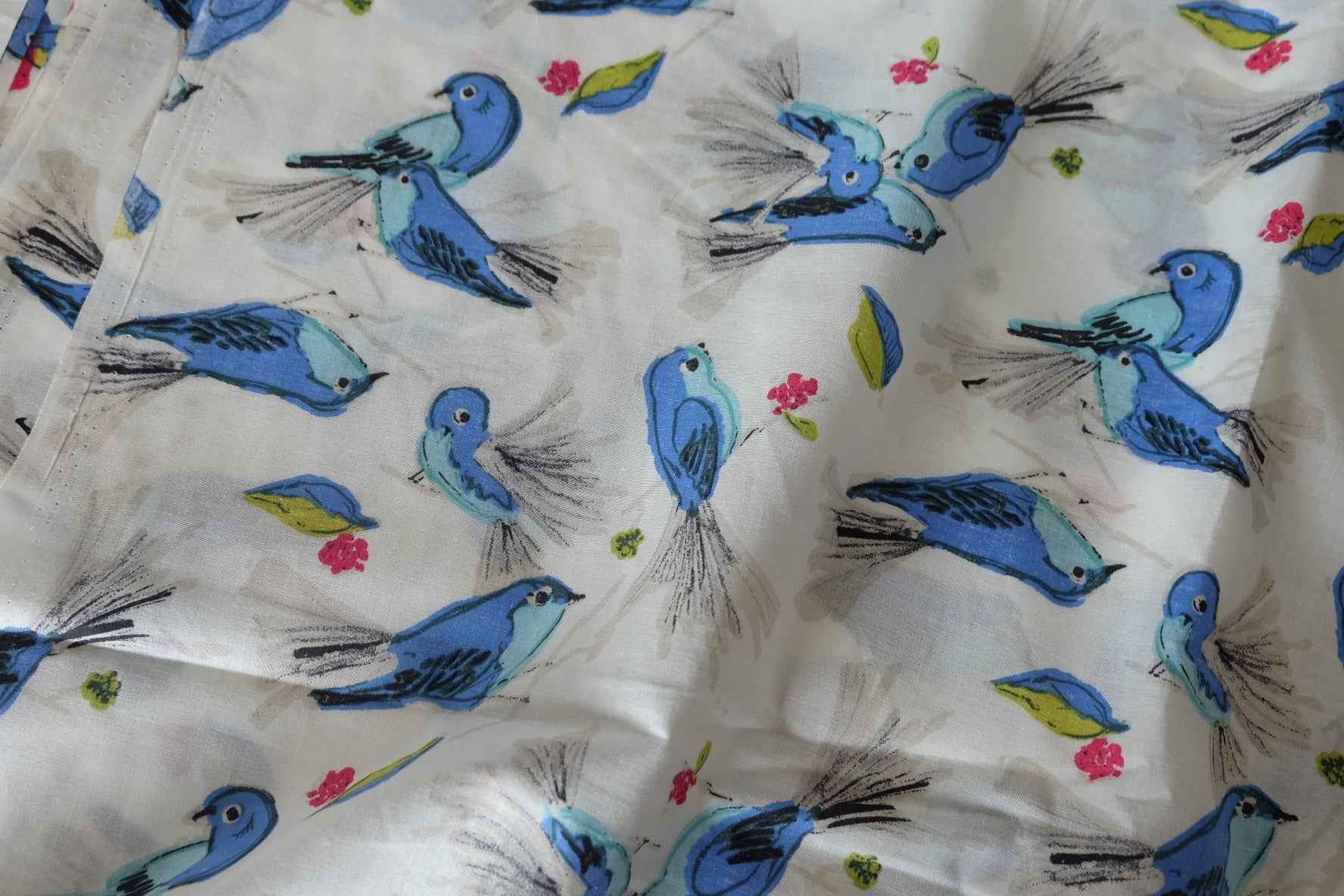 Blue Bird Ultra-Light Cotton Voile Fabric – 2.2 Yards