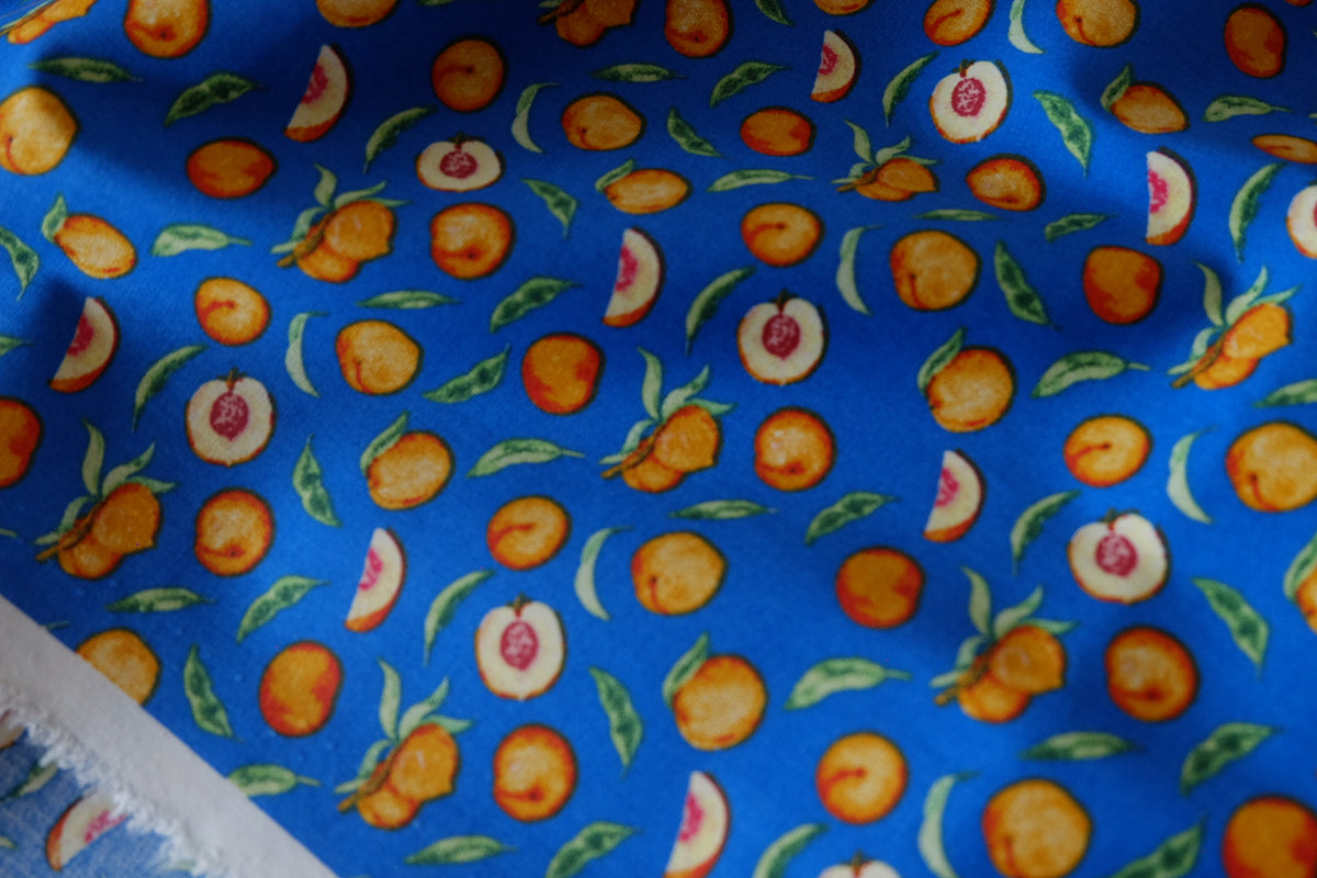 Cobalt Blue Peach Orchard Cotton Poplin – 3.28 yd
