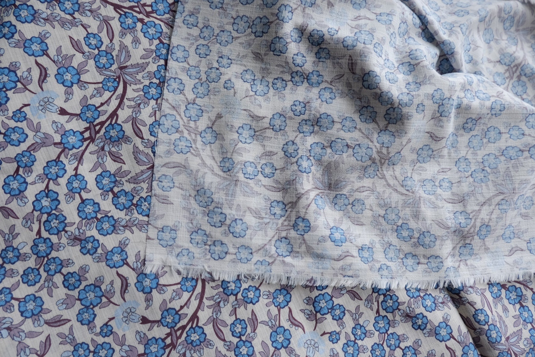 Blue Vine Floral Linen Cotton – 2.2 yd