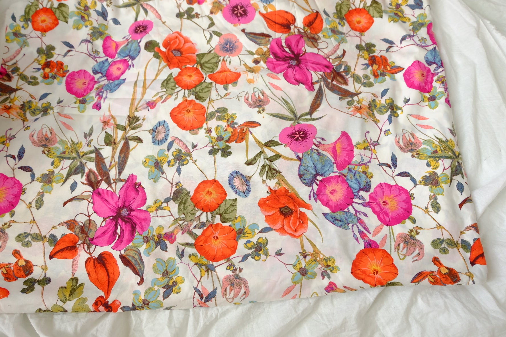 Vibrant Botanical Floral Cotton Poplin (2.2 Yards)
