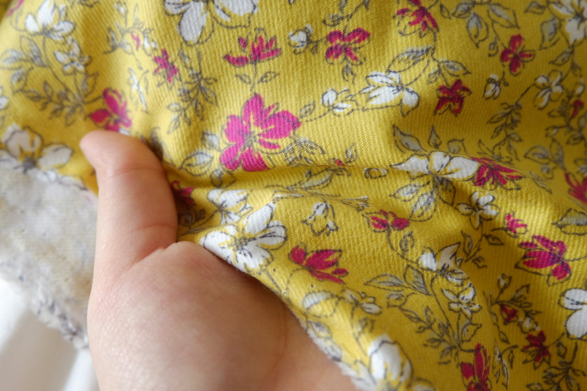 Mustard Meadow Floral Soft Brushed Cotton Twill – 3.28 yd