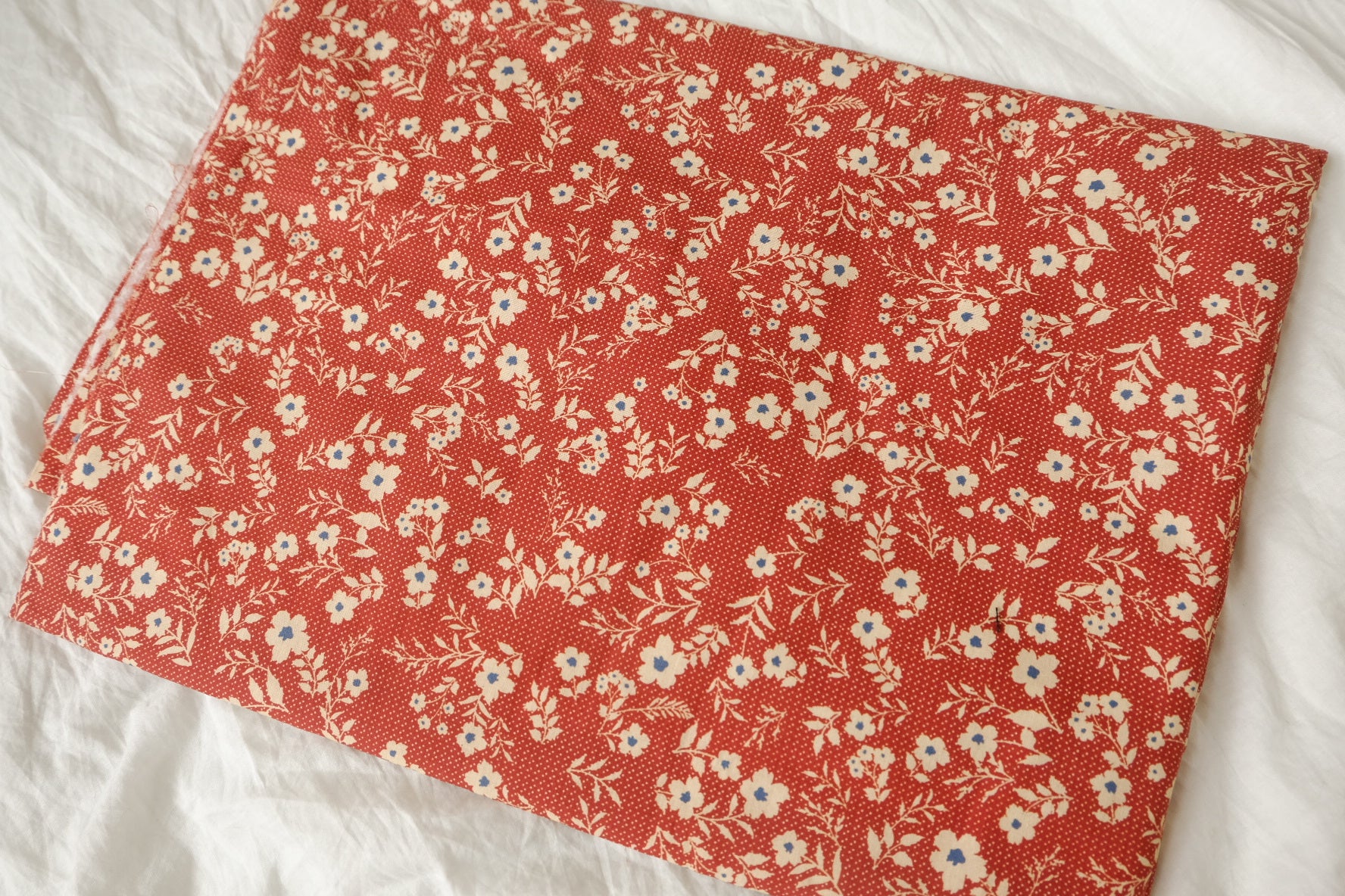 Rust Floral 60s Cotton Poplin, 1.64 Yards