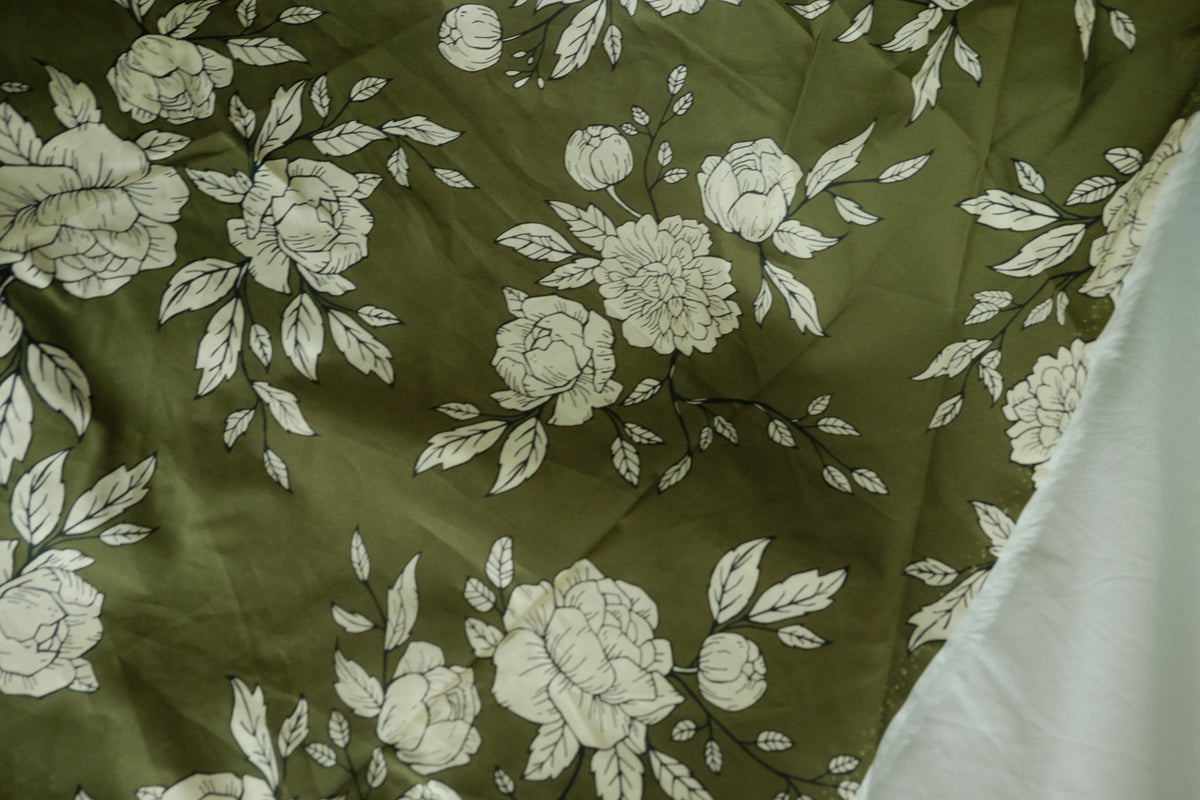 Olive Botanical 60s Cotton Poplin — 3.28 yd