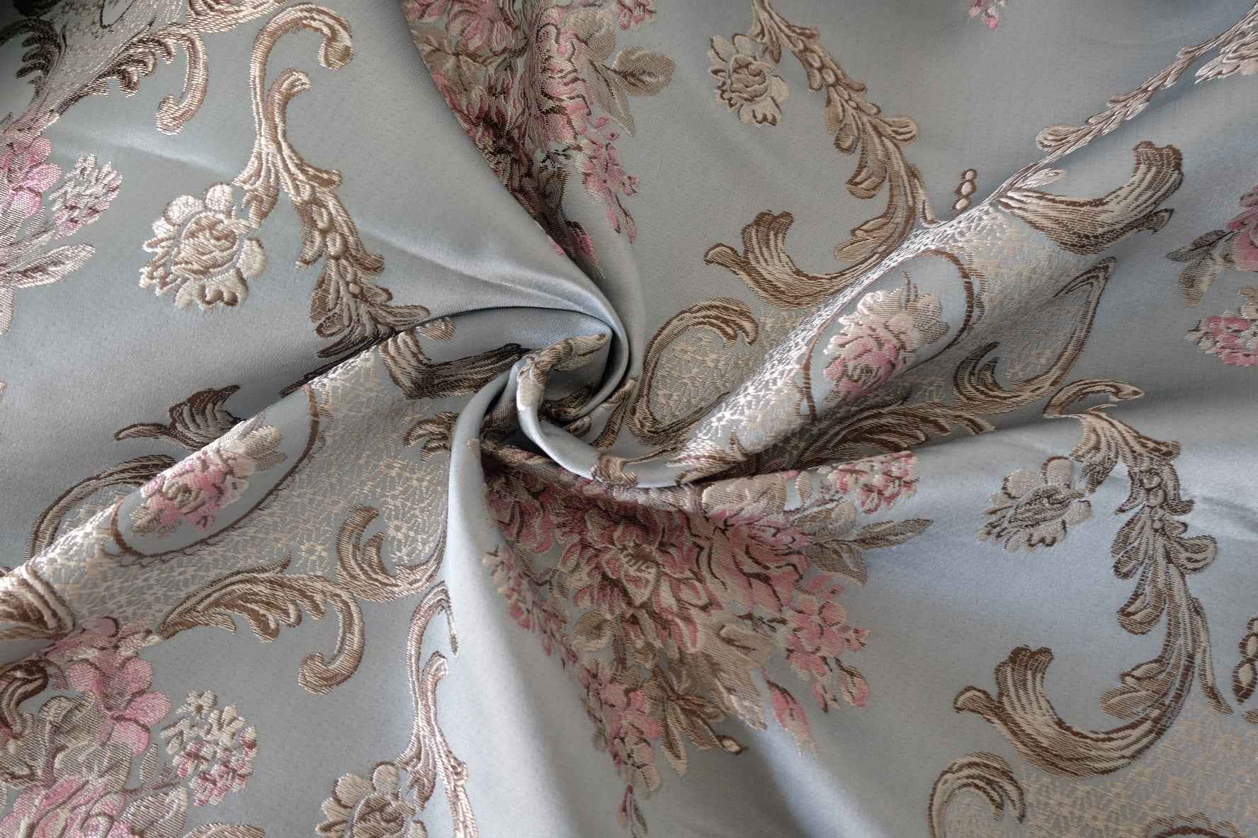 Rococo Floral Brocade Fabric with Backing – 2.2 yd