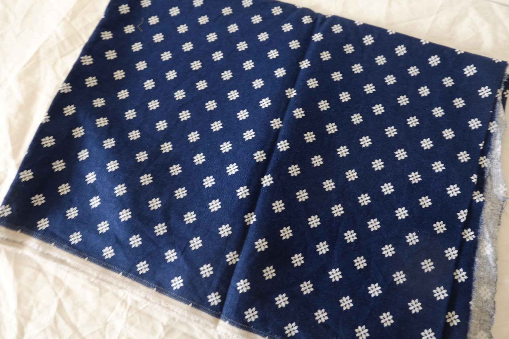 Indigo Daisy Cotton Linen – 1.86 yd