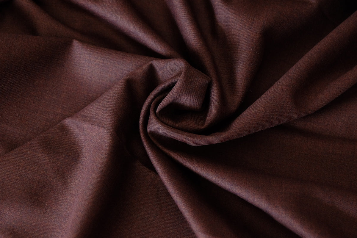 Dark Coffee Mélange – Yarn-Dyed Pure Wool Suiting – 2.2 yd