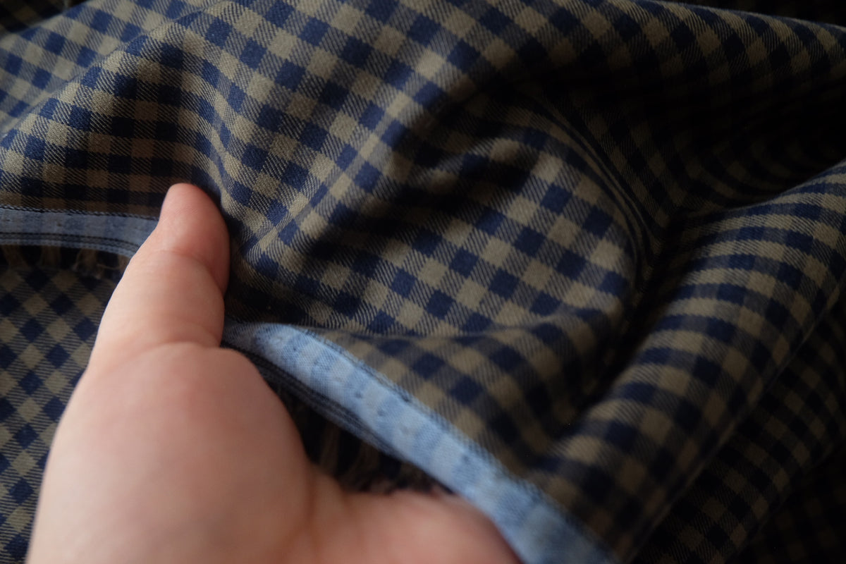 Soft Indigo Check Yarn-Dyed Cotton – 2.2 yd
