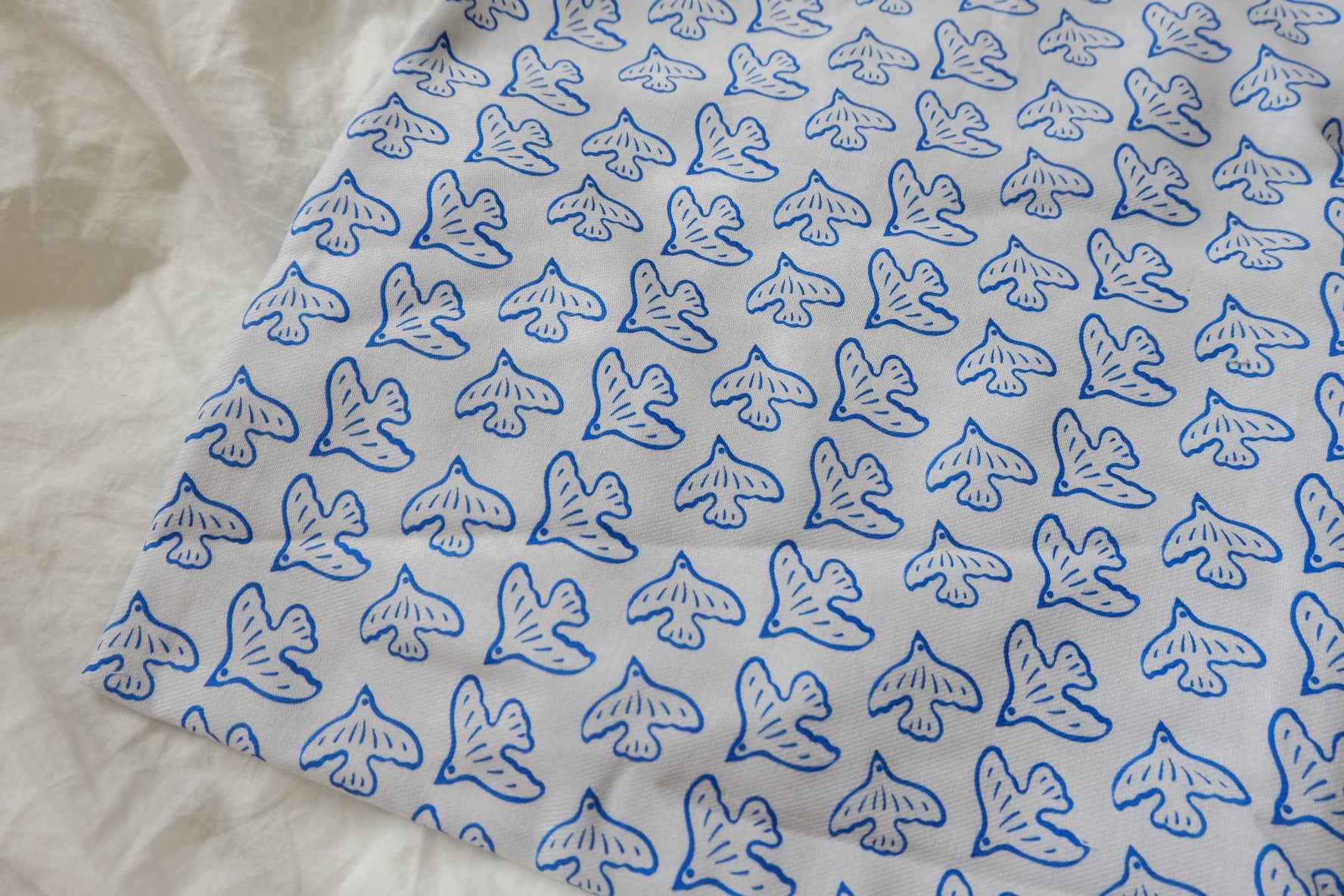 Blue Bird Print Soft Cotton Twill — 2.19 yd Piece