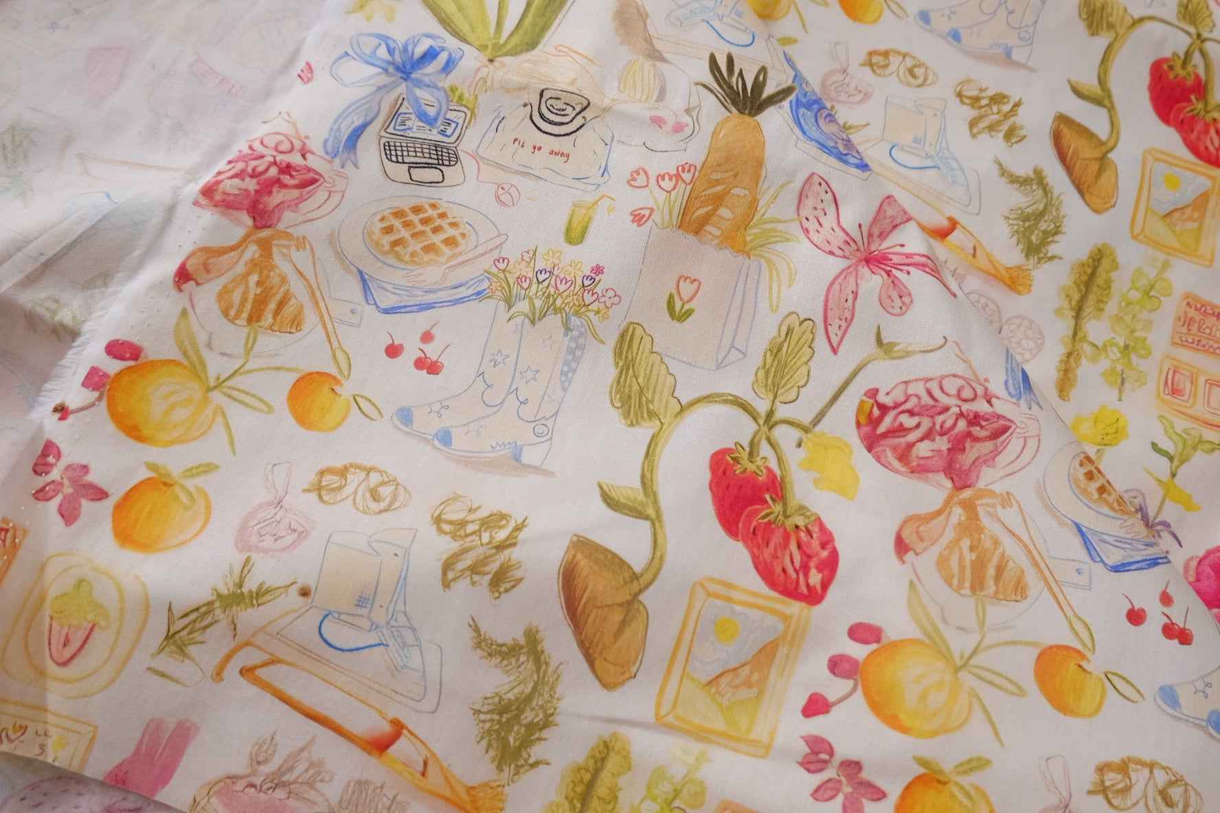 Storybook Garden Cotton Poplin Fabric - 2.19 yd