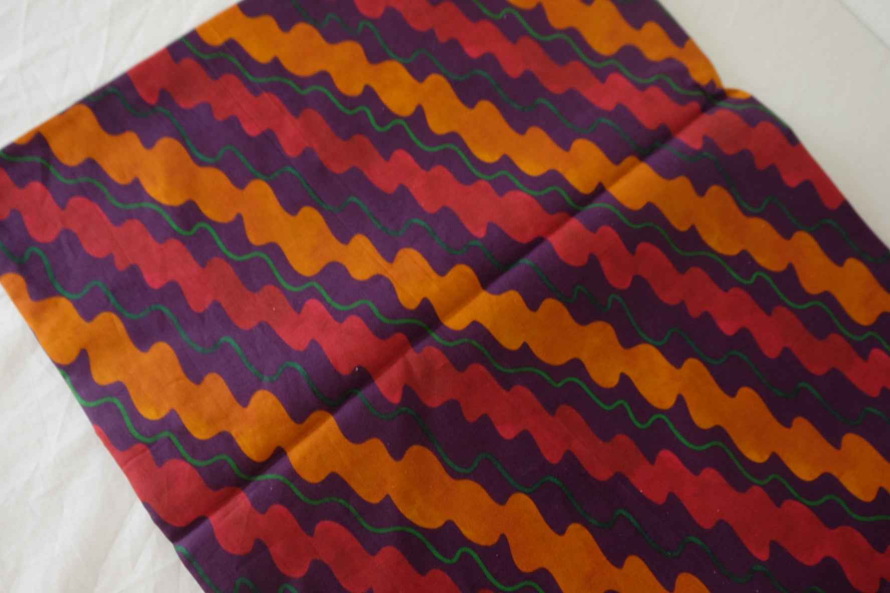 Retro Psychedelic Wave Stripe Cotton Fabric-2.2 yd