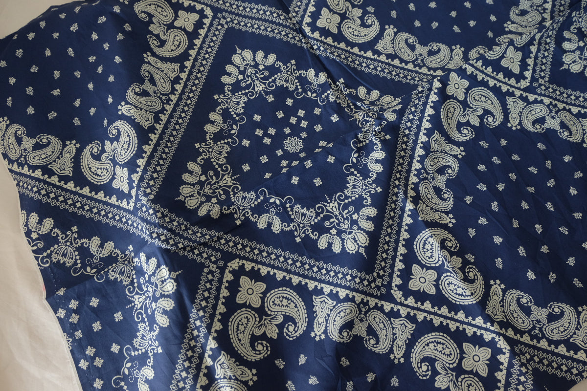 Navy Paisley Bandana Cotton Poplin – 2.2 yd