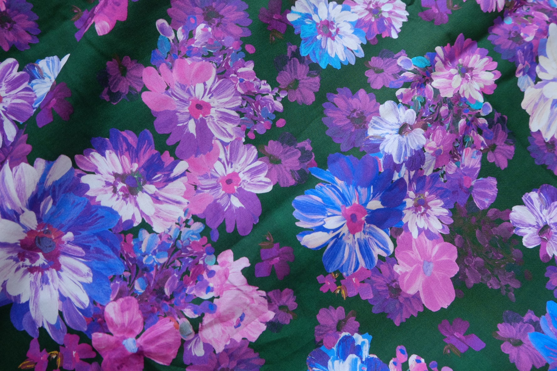 Painterly Purple Floral Cotton Fabric (4.4 Yards)