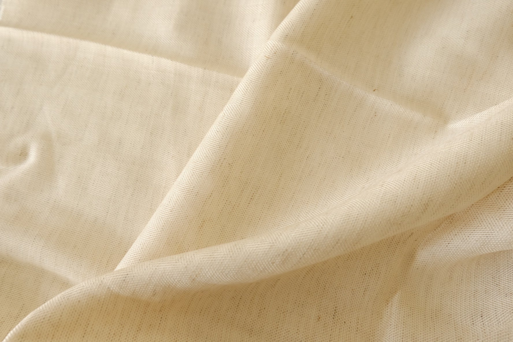 Natural Herringbone Textured Tencel Linen Blend Fabric – 2.19 yd Piece