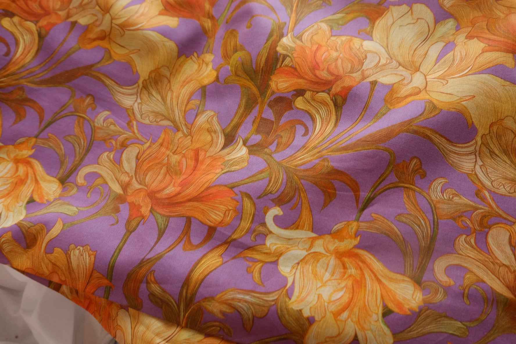 Art Nouveau Lily Cotton Fabric - 2.46 yd / 4.92 yd